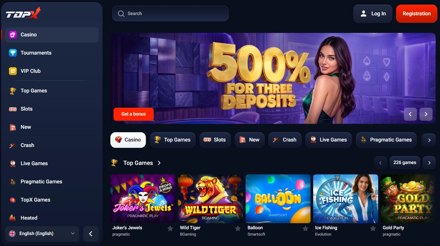 Registration and TopX login